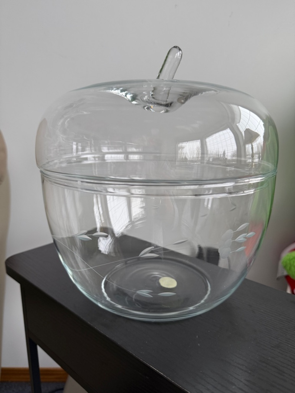 Princess House Clear Glass Apple-Shaped Canister